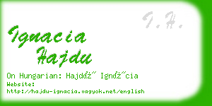 ignacia hajdu business card
